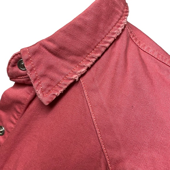 Free People Dylan Button Down Babydoll Top Size XS Solid Pink Snap Buttons - Picture 5 of 11